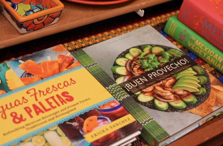 colorful cookbooks at blue burro imports