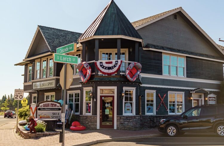 outdoor store with bunting