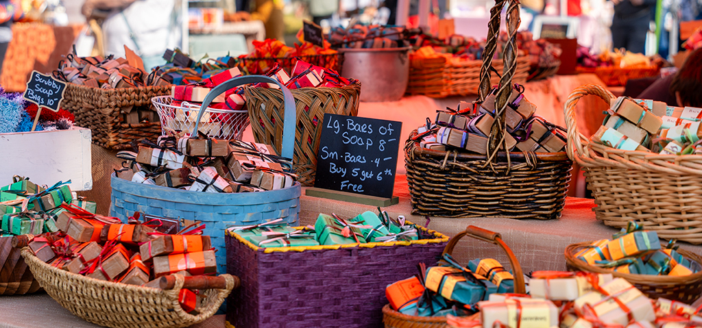 artisanal soap for sale at Harvest Faire in Sisters, Oregon